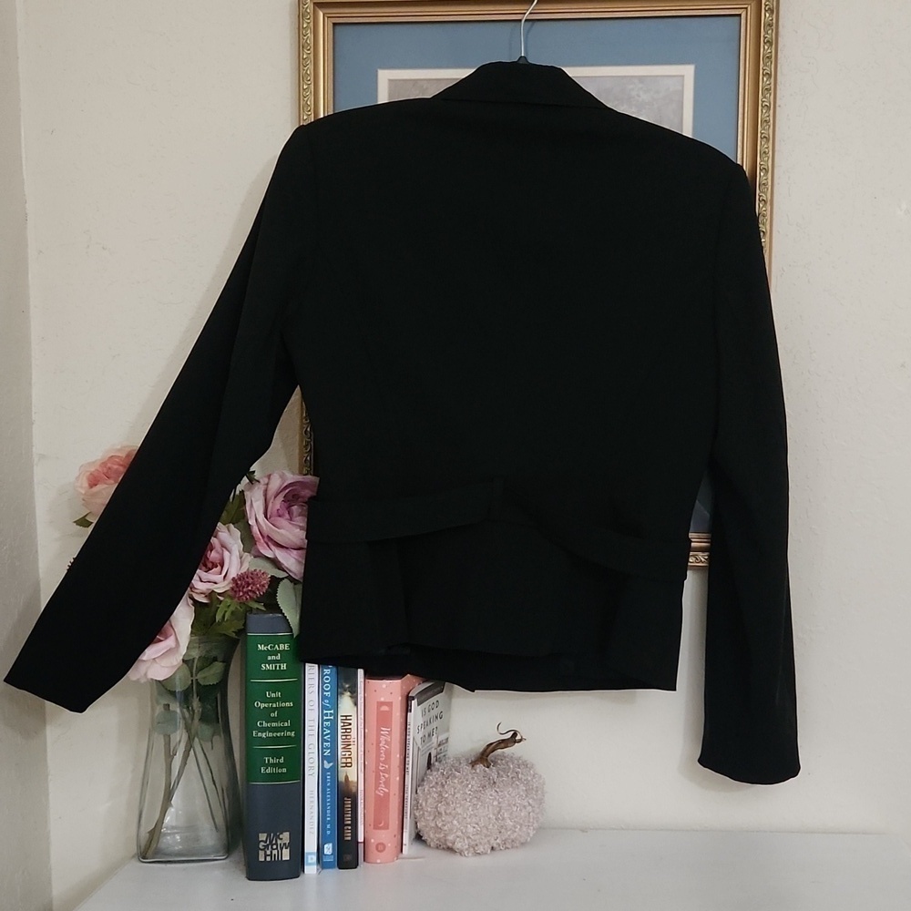 Talbots Stretch Black Blazer Collegiate Preppy Career Luxury Feminine Minimalist - Picture 14 of 16
